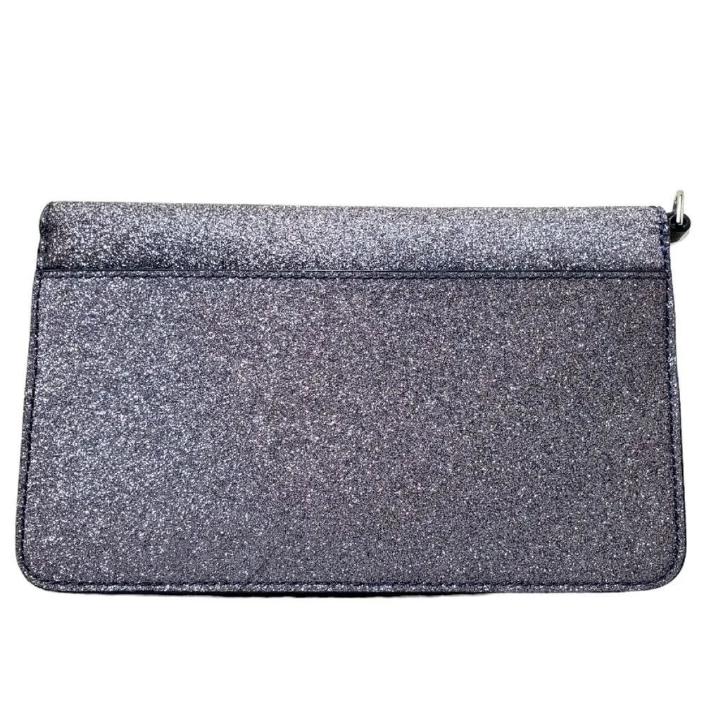 KATE SPADE NY Glitter Slim Wallet Wristlet Clutch Snap Closure